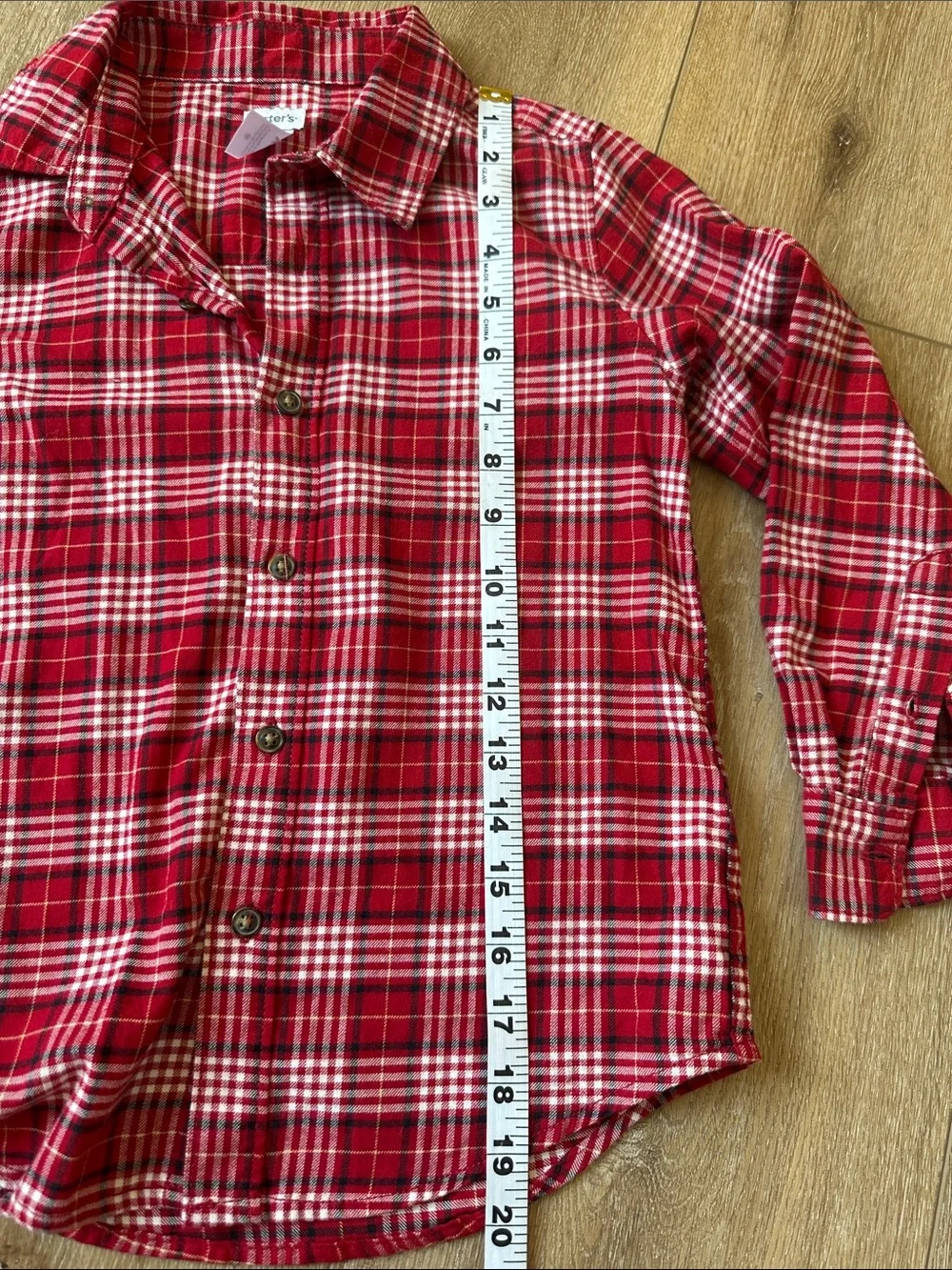 Carter's Boys Plaid Flannel Shirt Long Sleeve Button Up Size 6